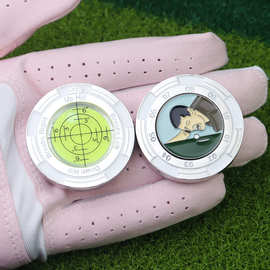 新款高尔夫配件水平仪推杆阅读器双面马克果岭坡度球位标Mark现货