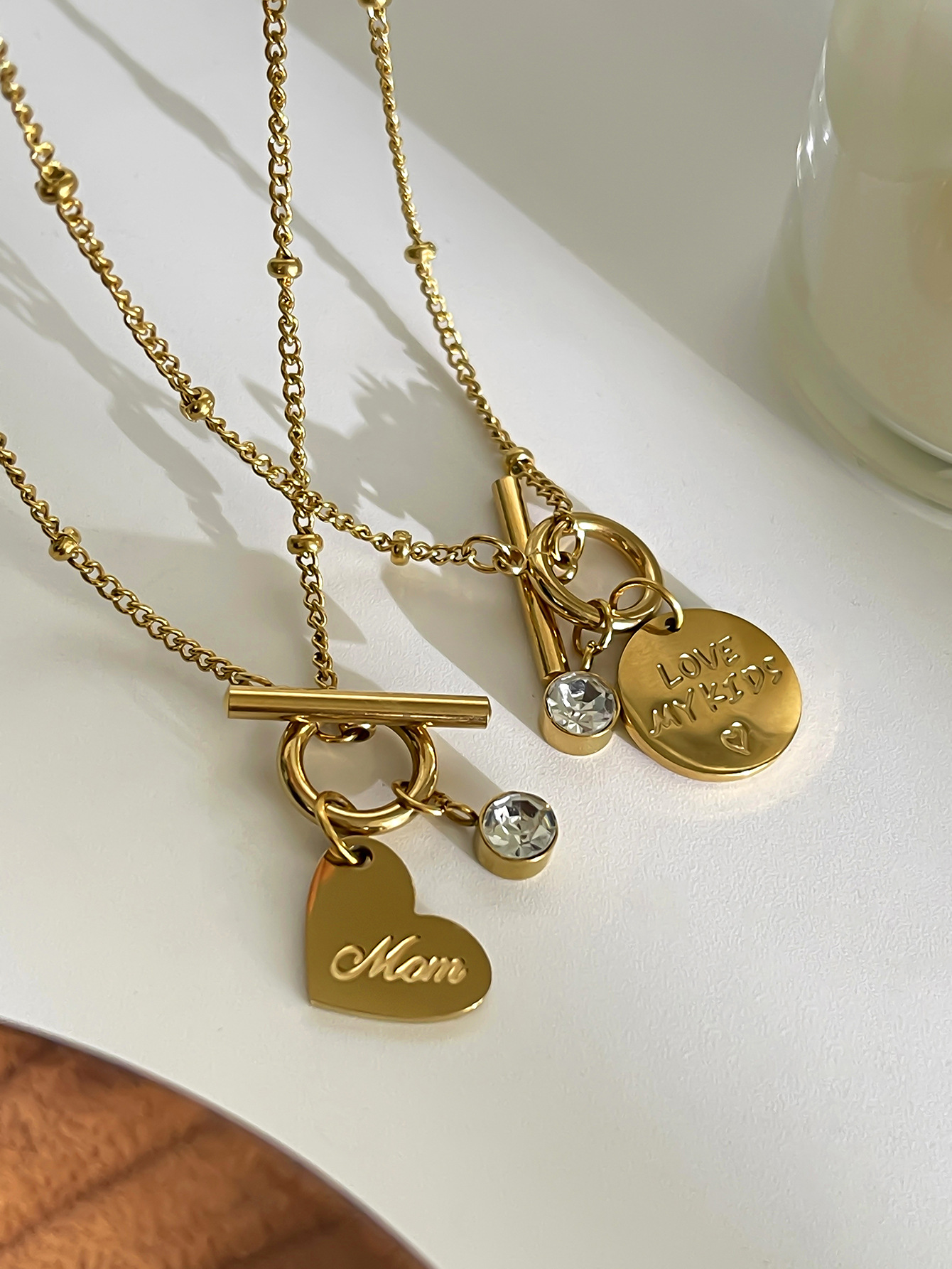Women's Gender 316L Stainless Steel Letter Heart Shape Waterproof Non Tarnish Surgical Steel Simple Style Classic Style Cuban Link Chain Curb Chain Pendant Necklace For Women's