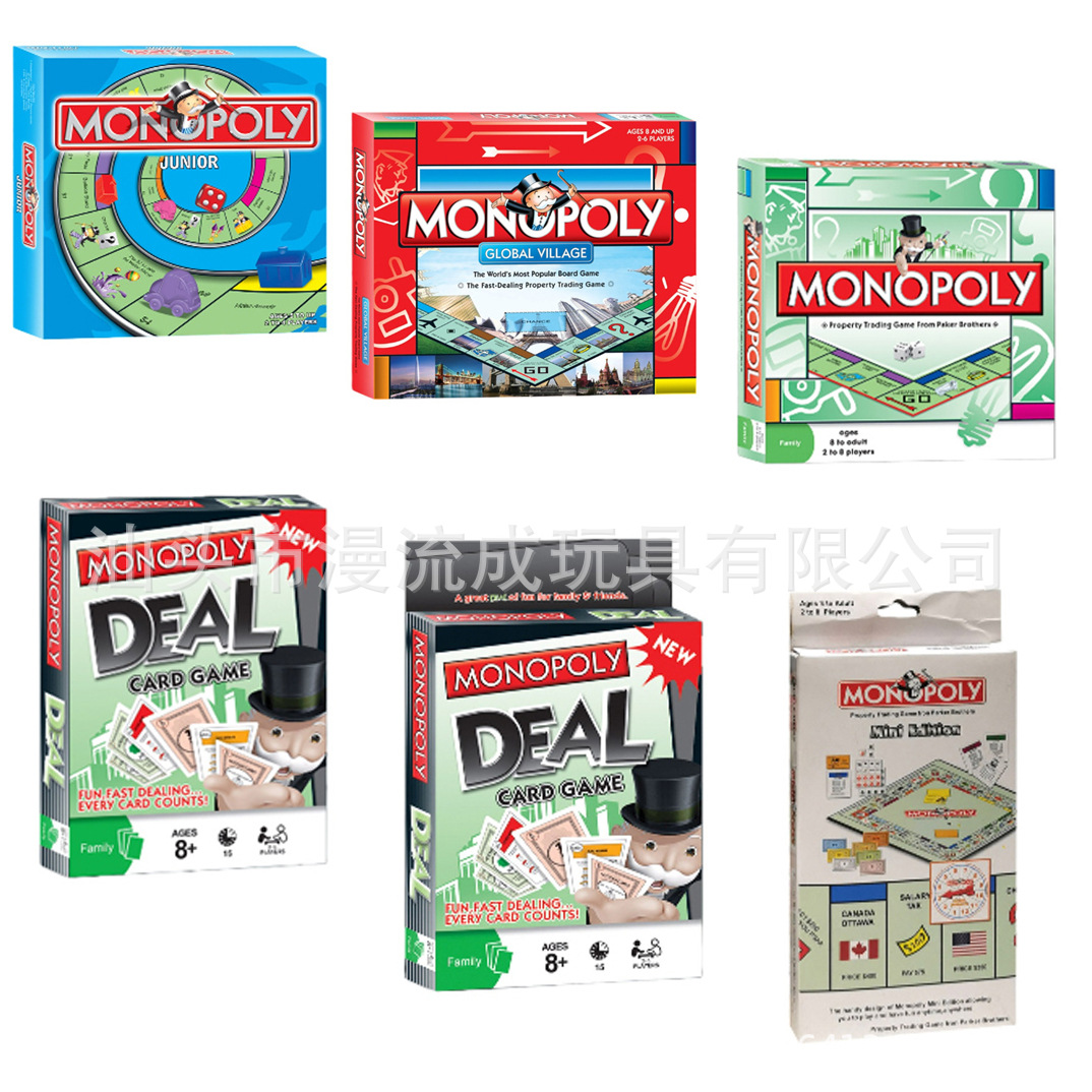 Foreign Trade Cross-Border English Monopoly Board Game Card Interactive Puzzle Chess Coin Board Game Set Chess and Card Toys