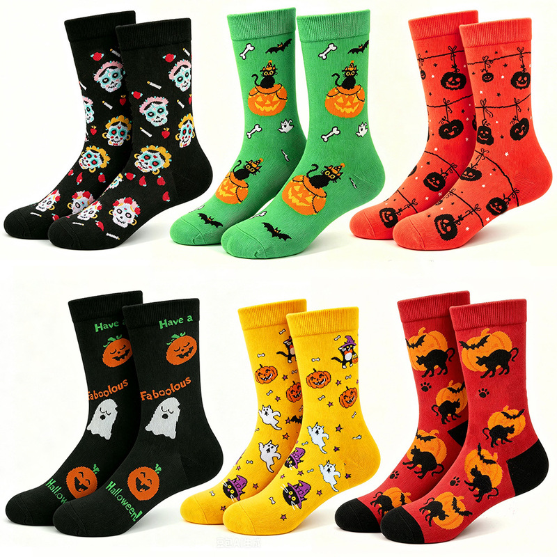 New Halloween socks for men and women, autumn and winter new mid-calf socks, trendy socks, Amazon cross-border pumpkin and bat socks New Halloween socks for men and women, autumn and winter new mid-calf socks, trendy socks, Amazon cross-border pumpkin and bat socks