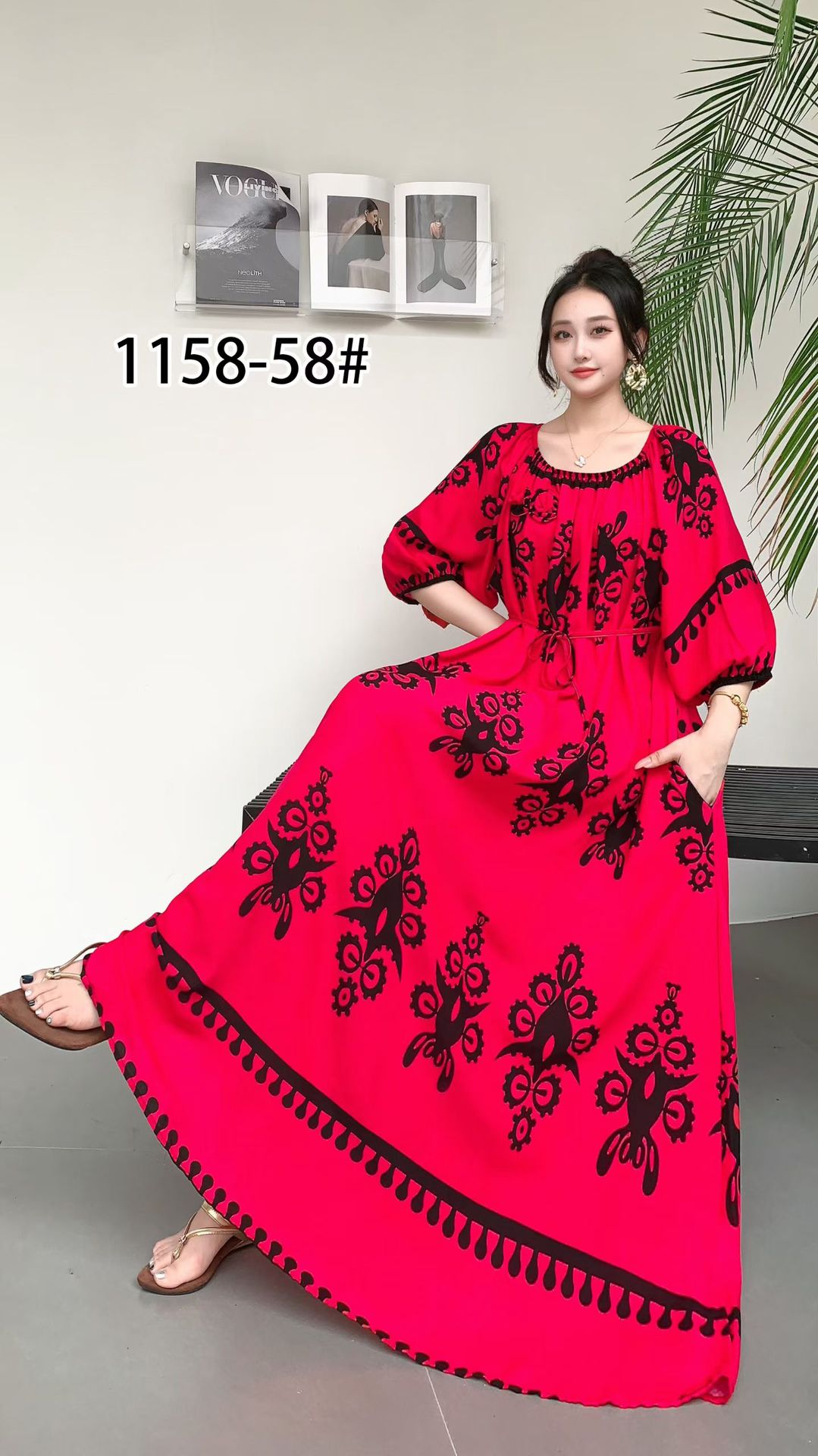 Ropa de mujer de talla grande transfronteriza europea y americana, vestido informal de algodón largo hasta la rodilla, holgado y cómodo, para verano, ropa de maternidad.