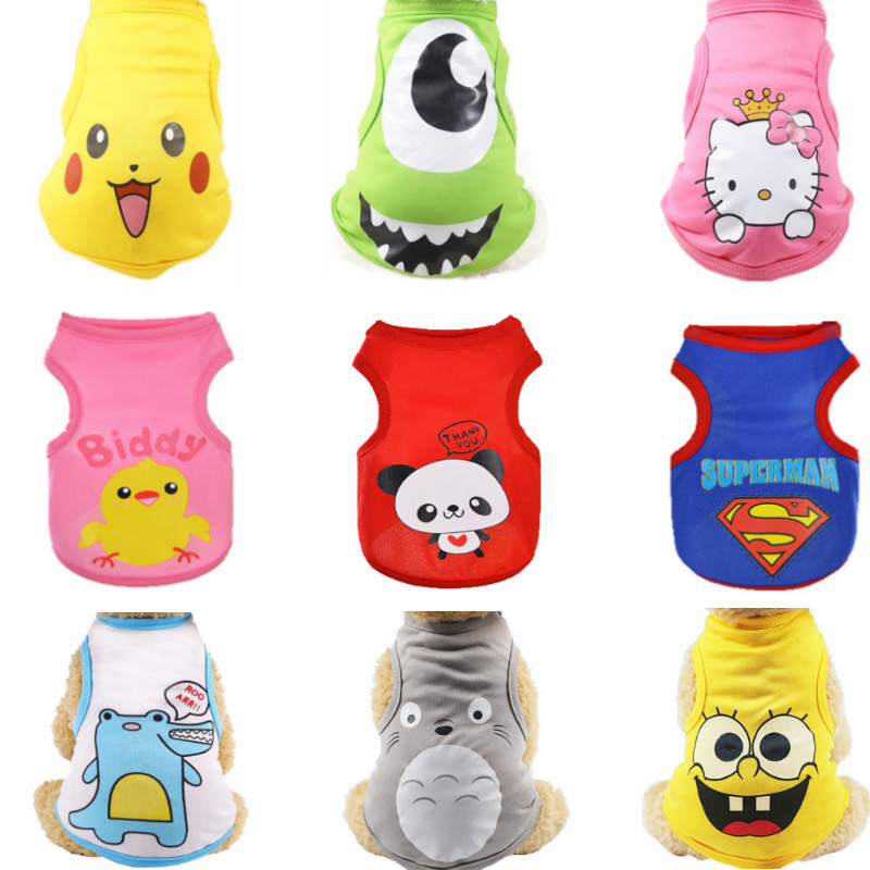 Small and Medium Pet Cute Cartoon Clothes Dog Vest Cat Vest Rabbit Vest Pet Vest Summer Breathable
