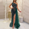 Long fashionable nail sequins, evening dress, suitable for import, new collection, sleevless, mid-length