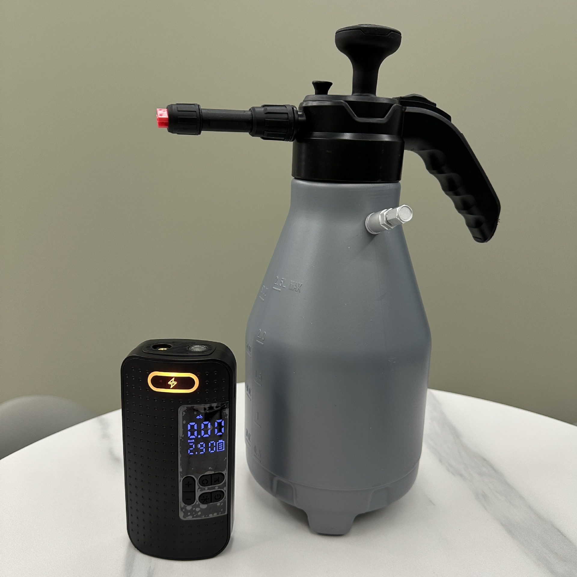 电动气嘴加压喷水壶高压持续喷雾瓶洗车大容量家用便携