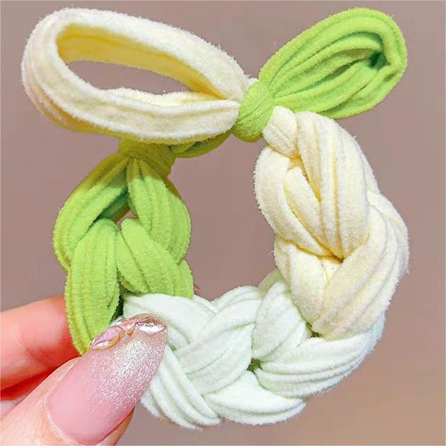 Niños gruesos trenzados lindos cabello de correa de dopamina de color cuerda de cabeza de bola de cola de caballo no lesionar joyas para el cabello