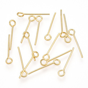 Color Preservation 18K Gold Nine-character Needle 9-character Needle Round Head Needle DIY Handmade Bracelet Necklace Beaded Material Jewelry Accessories