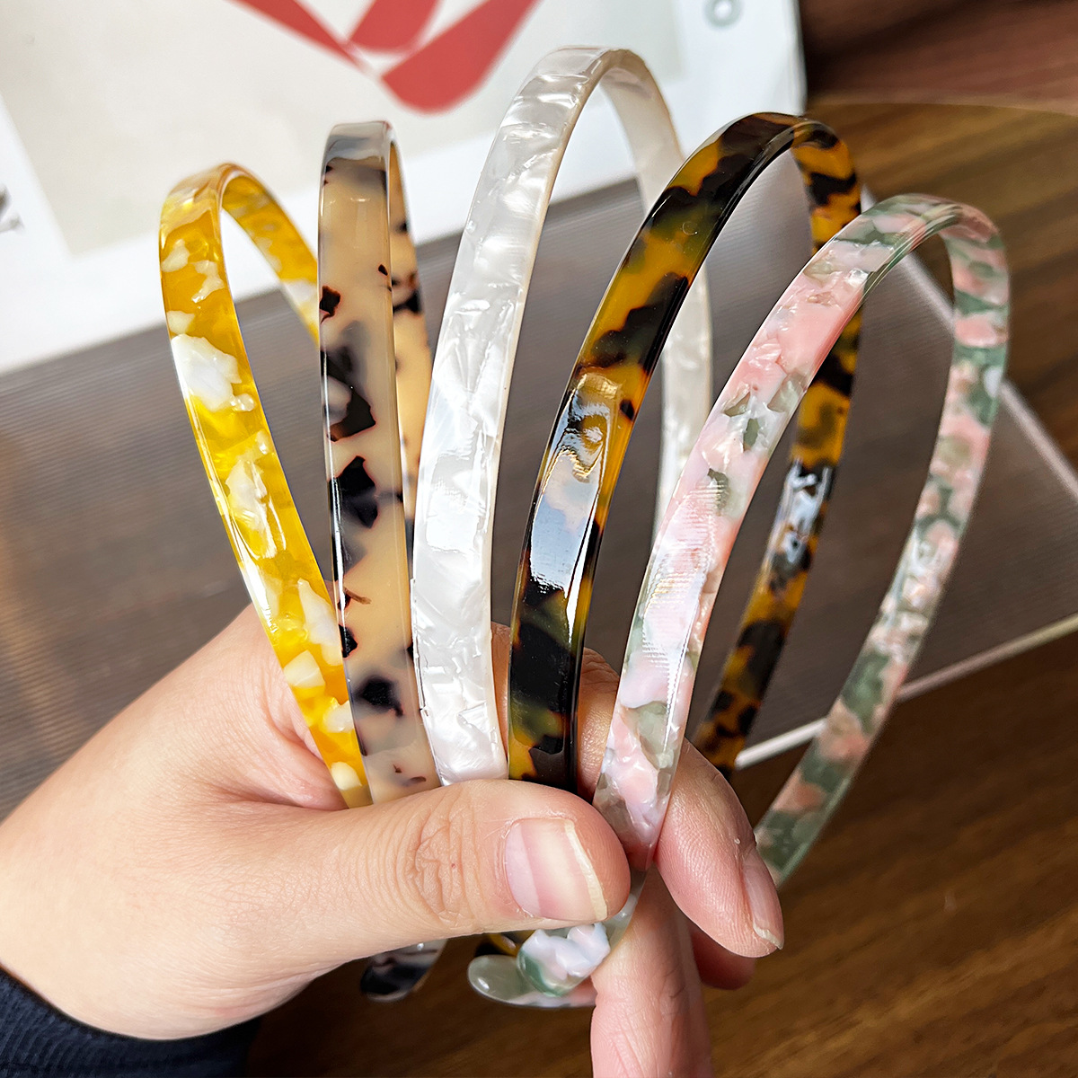 Nuevo conjunto de acético coreano banda de cabello clips de cabello lateral clip de cabello red rojizo clips de cabello al por mayor fábrica