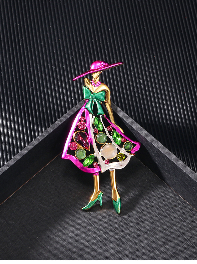 16g Weight Brooches Classification Casual, Date, Shopping Occasion Vintage Style Pin Human Zinc Alloy Enamel Women's Brooches