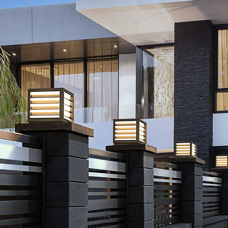 Солнечные колонные светильники наружные светильники внутренний двор водонепроницаемый вилла садовые светильники стены декоративные двери