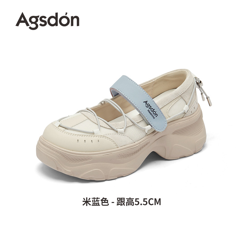 Augu Shi Deng deportivo Marizhen zapatos para mujeres 2025 nuevo otoño con suela gruesa ballet casual velcro zapatos de entrenamiento