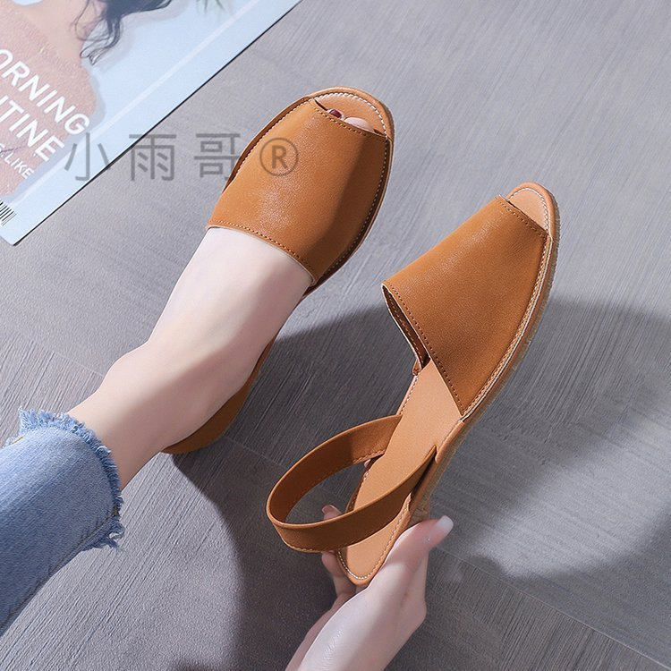 European and American Amazon Foreign Trade Large Size Flat Open Toe Sandals Women's 2022 Summer Fish-mouth Ox-tendon Bottom Fisherman Shoes wish European and American Amazon Foreign Trade Large Size Flat Open Toe Sandals Women's 2022 Summer Fish-mouth Ox-tendon Bottom Fisherman Shoes wish