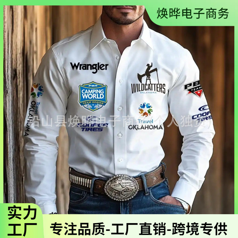 Stretch Bamboo Stretch Bamboo Stretch Bamboo New Fashion Western Long-Sleeved Shirt Shirt Foreign Trade Hot Sale Cross-Border