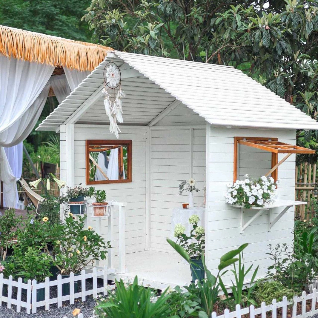 Антикоррозийный деревянный домик для виллы, садовый павильон для сборки на открытом воздухе, теплица, цветочная комната, павильон, интернет-знаменитость B&B, дом из массива дерева