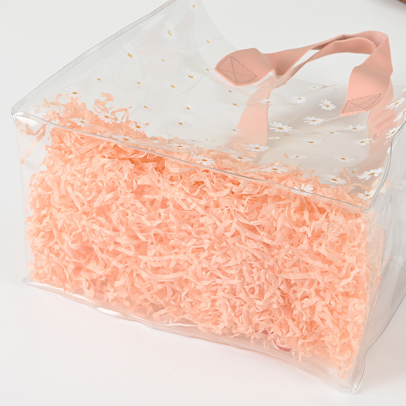 Bolsa de mano tipo margarita transfronteriza, bolsa de regalo de plástico transparente de PVC, bolsa de dulces, regalo de boda, recuerdo para damas de honor