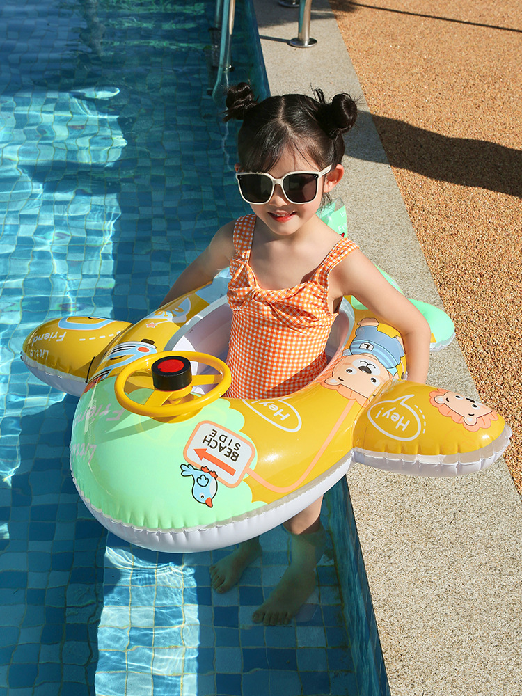 لطيف الأطفال طائرة على شكل الطفل السباحة الدائري سميكة display picture 5