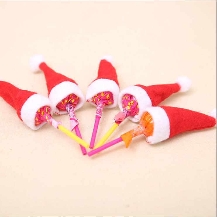ロリポップクリスマス帽子キャンディークリスマス装飾品ミニクリスマス帽子不織布小さな帽子クリスマス帽子クリスマス帽子ギフト|undefined