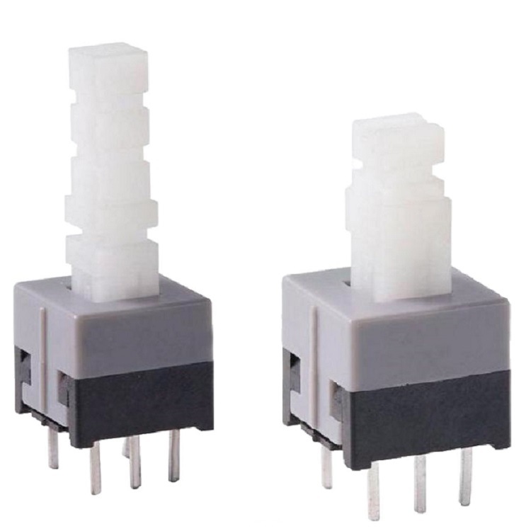 按钮开关ONOFF 立式按键开关双路 自锁开关立式双组电路