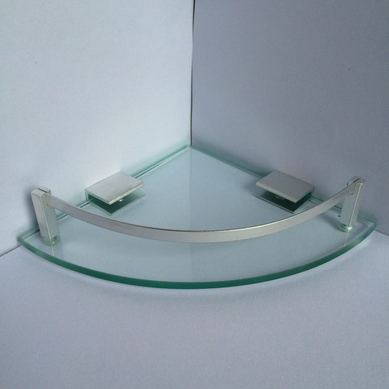 Estante de vidrio lavabo esquina estante de baño perforación de montaje de pared triángulo marco de esquina 8801