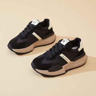 Internet Celebrity Torre Shoes Women's Autumn 2024 New Korean Style Retro All-match Fashionable Trendy Thick Sole Sports Shoes