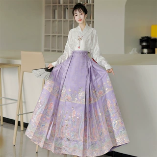 凤羽新中式红色织金妆花马面裙国风明制汉服女重工半身裙日常通勤