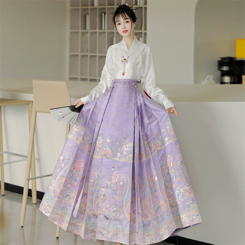 Feng Yu Новый китайский красный ткацкий золотой макияж, юбка с лапшой лошади