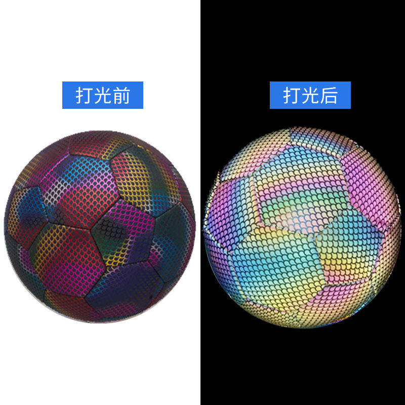 Reflectante fútbol generación transfronteriza fluorescente reflectante luminoso fútbol N ° 4 N ° 5 Pu máquina costura entrenamiento luminoso fútbol al por mayor