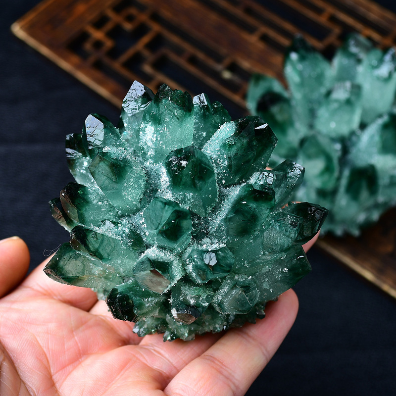 天然水晶绿水晶簇水晶原石水晶摆件工艺品装饰品家居办公室批发|undefined