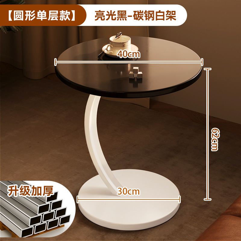 [둥근 단층 모델] 유광 블랙 카본 스틸 화이트 프레임