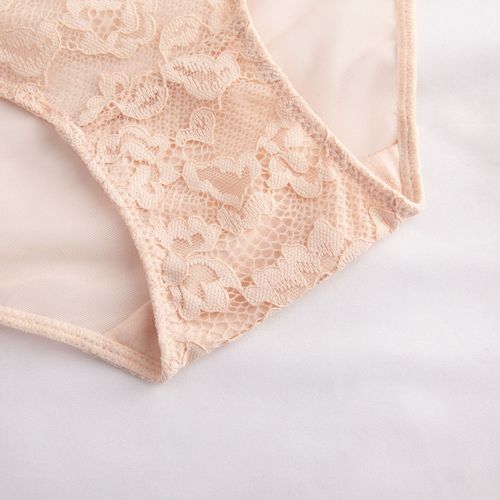  Sexy Lace Transparent Mesh Floral Thin Cotton Hipster Medium-Wide Triangle Panties for Women