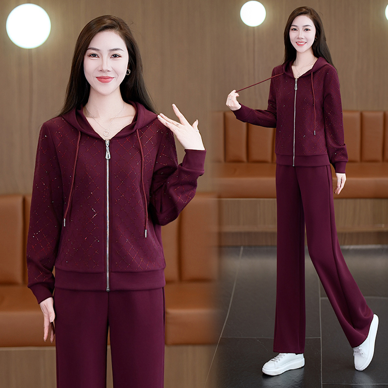 春秋季女款运动服套装2025新款长袖POLO领休闲跑步健身服弹力舒适|undefined