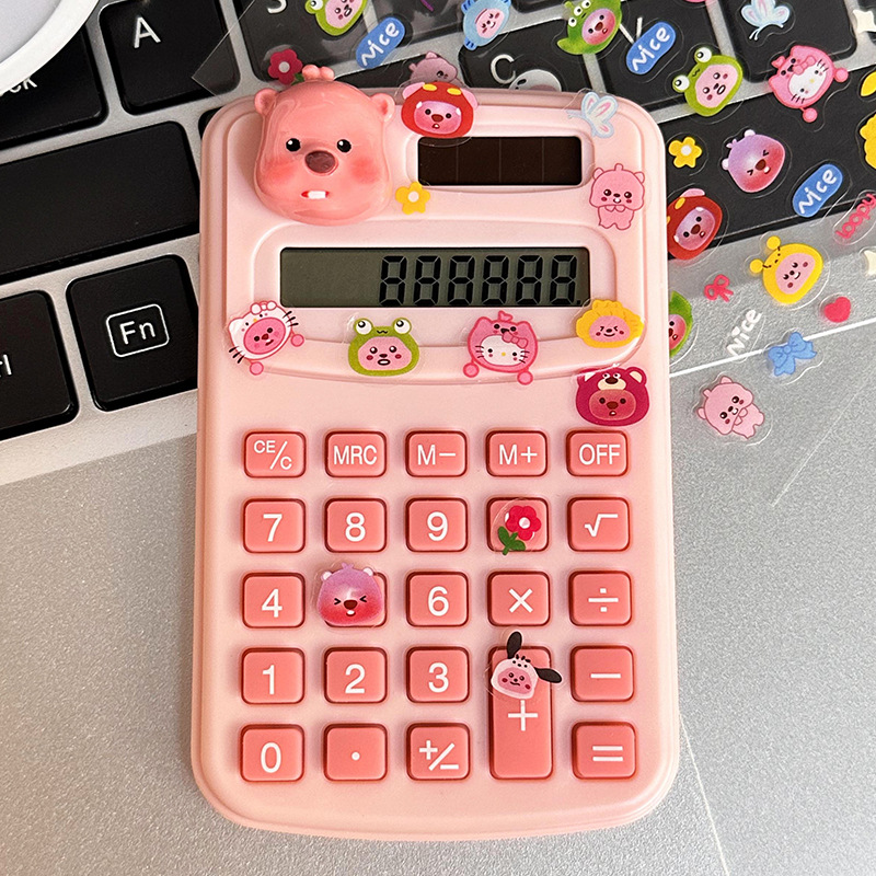 Calculadora de dibujos animados lindo creativo estudiante cultura de oficina producto de alto valor mini computadora portátil al por mayor