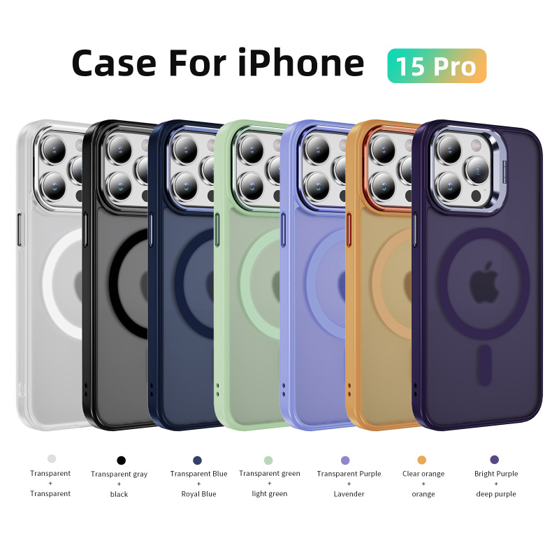 国境を越えて人気のある新型はアップルiphone16携帯ケース15promax肌感磁気吸引スタンド保護カバーを適用している|undefined