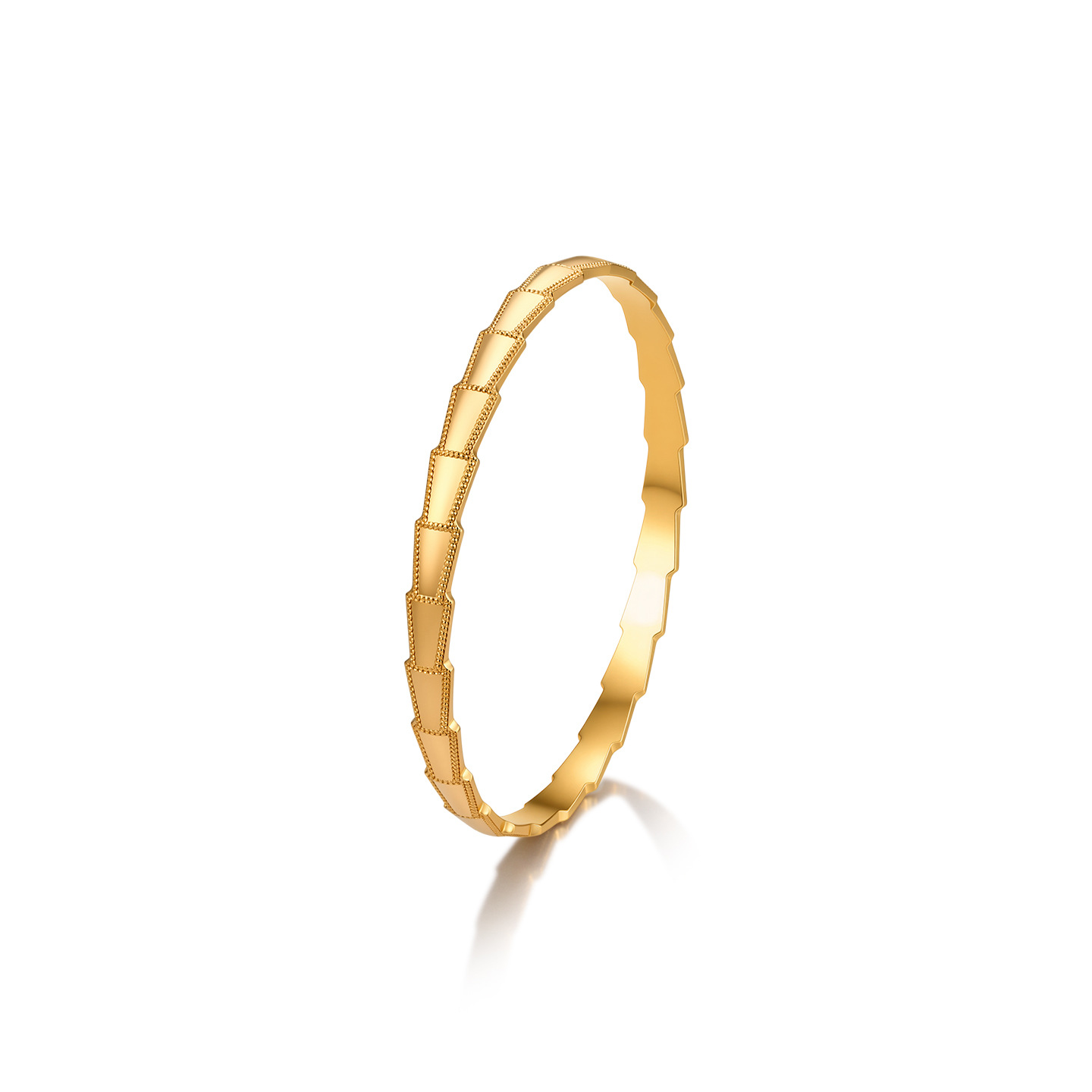 Pulsera de Bambú y Serpiente de Aleación Bañada en 24K