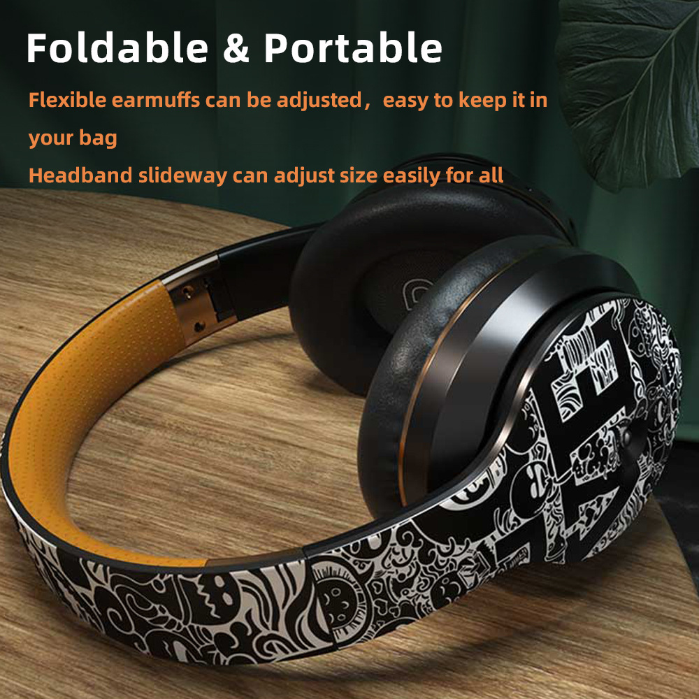 LULE新款无线蓝牙耳机头戴式折叠无线插卡立体声游戏礼品耳麦跨境