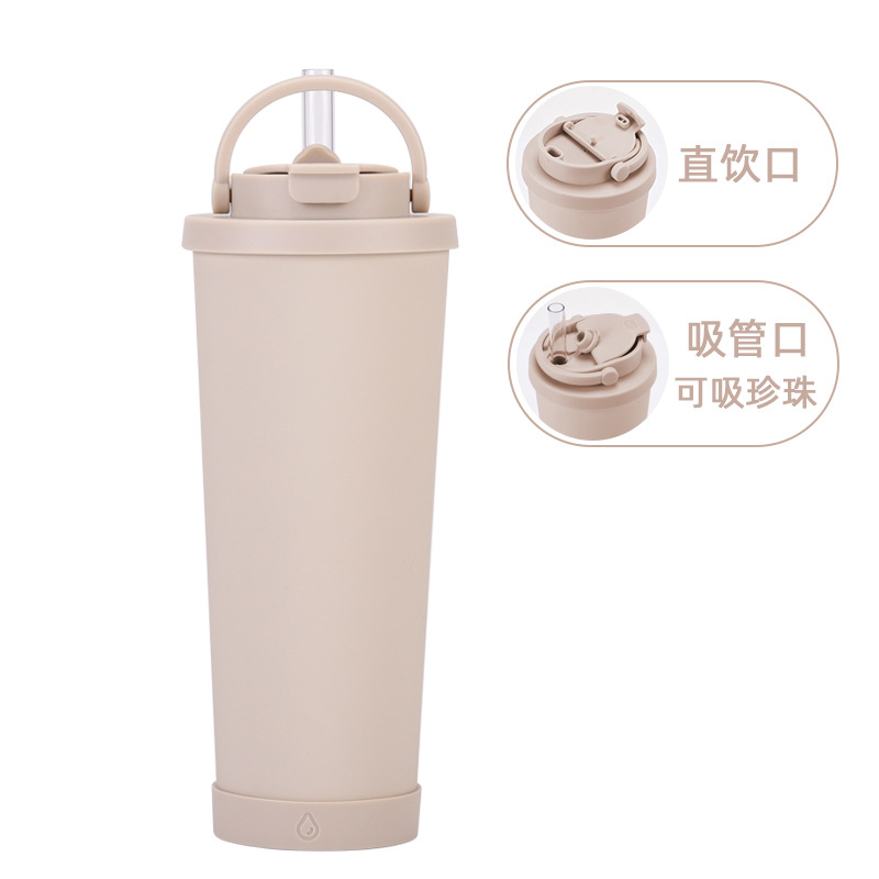2024 nuevo 830ml gran capacidad ventosa conveniente manejar una taza doble taza grande agujero paja taza de agua