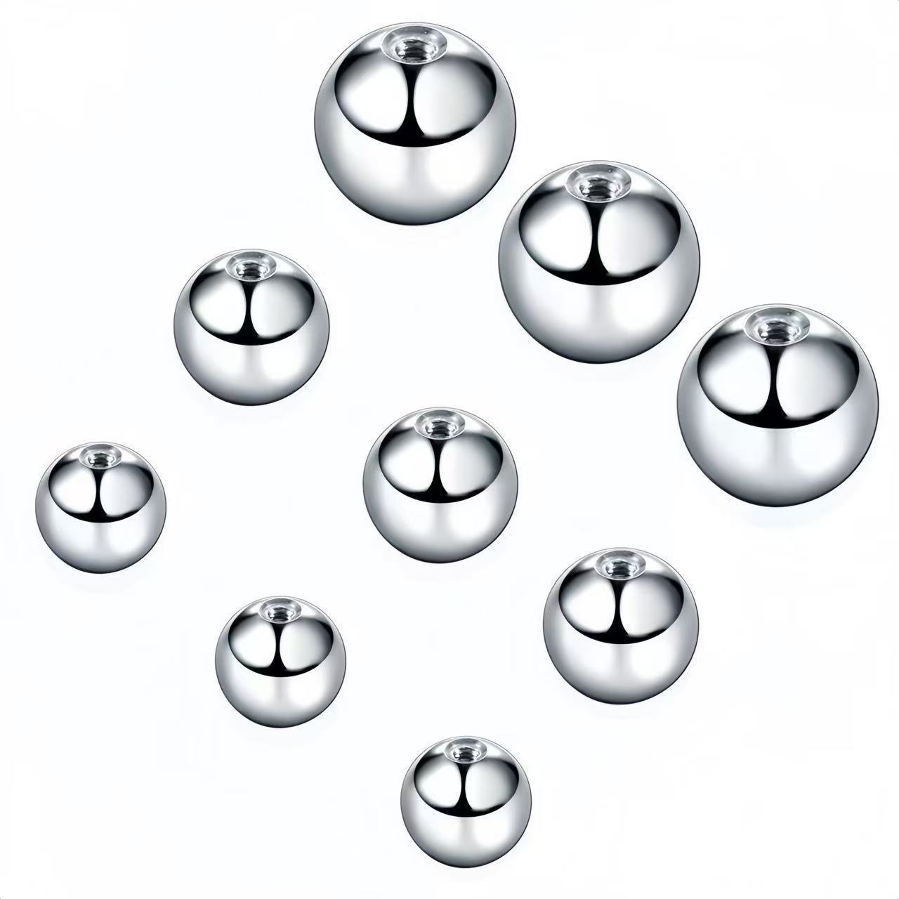 F136 Titanium Alloy Internal Thread Ball Ear Stud Replacement Parts 16G 8mm Lip Stud Eyebrow Stud Tongue Stud Piercing Jewelry detail image 3