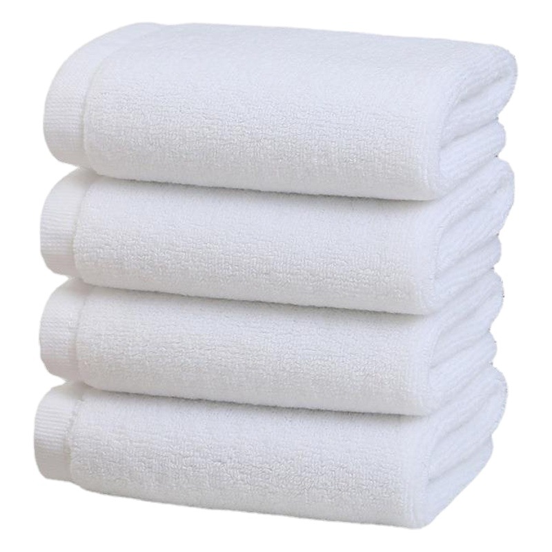 Customized Cotton Hotel Towels for Star-Rated Beauty Salons, Guesthouses, and B&Bs, Embroidered Logo Pure Cotton Cross-Border White Towels