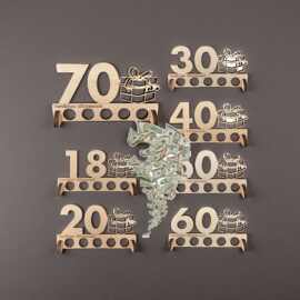 跨境木质工艺品18岁生日装饰摆件18th Birthday Money Gift Wood