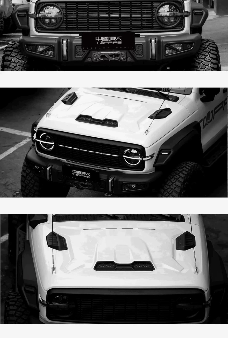 Tank 300 Dark Edition Kit TOPEFIRE Dark Edition Front Grille Dark Edition Front Bumper Rear Bumper Hood Wheel Arches