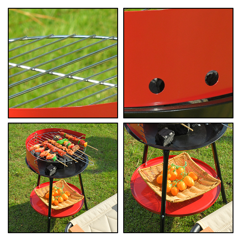 Barbacoa portátil de jardín doméstico transfronterizo, parrilla redonda, parrilla, barbacoa al aire libre, parrilla de barbacoa, fábrica al por mayor