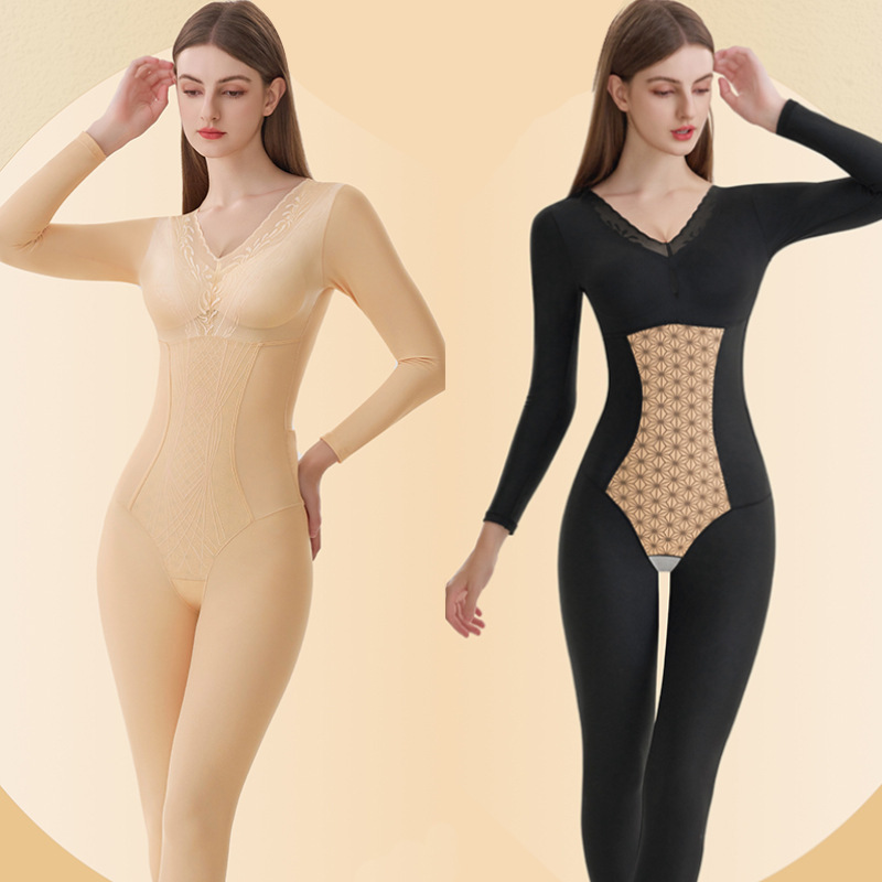 Postpartum Long-sleeved Body Carving Back-off-style Body Shaping Women's Strong-effect Waist-abdomen-lifting Hip-lifting Full-body Enhancement Women's Body Shaping Clothing