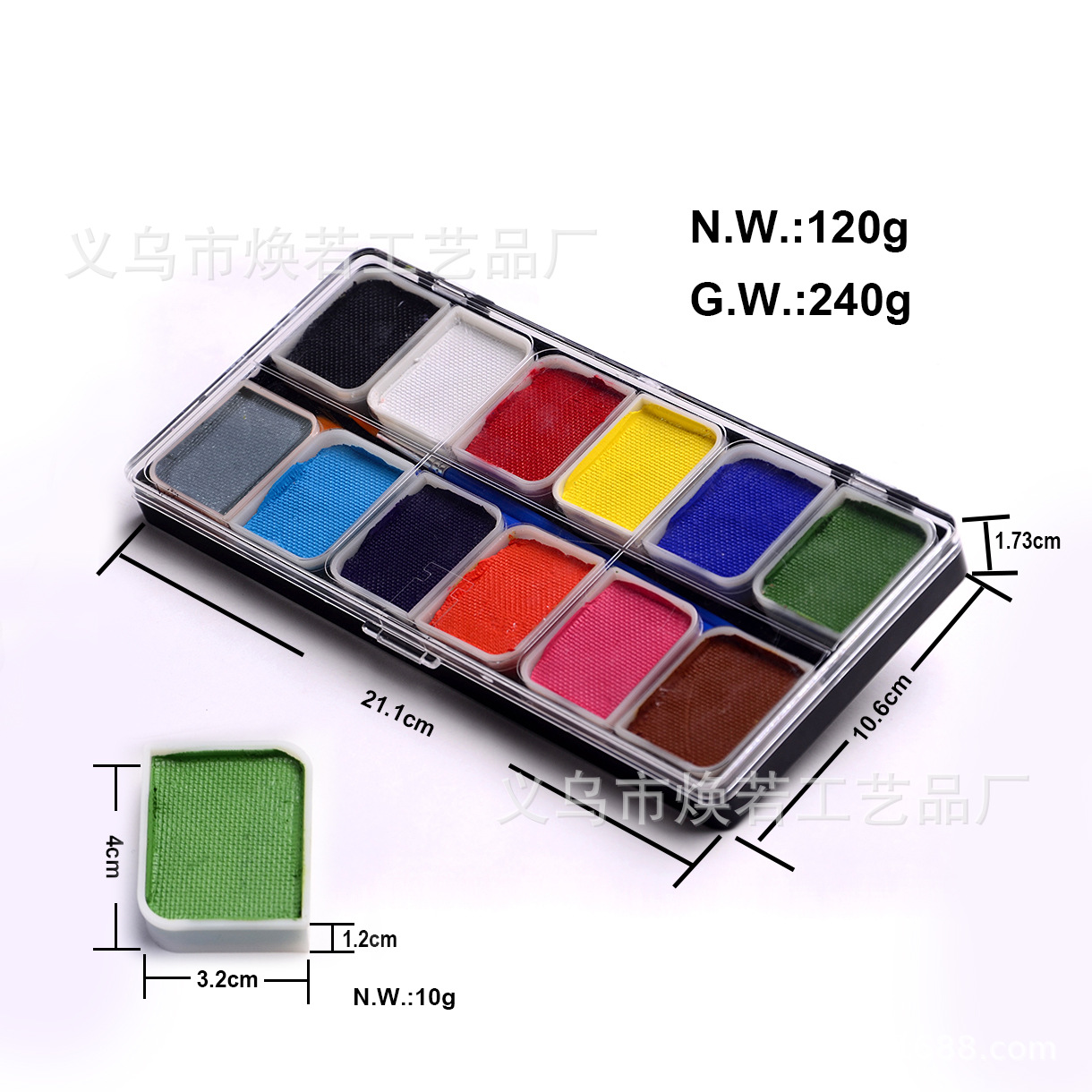 Physiological painted rainbow pigment palette for face