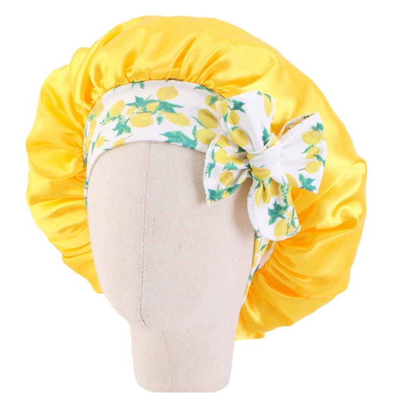 Детская эластичная широкополая колпак из сада, милый ремешок с принтом, однотонная круглая шляпа, домашняя шляпа JDKB-21D