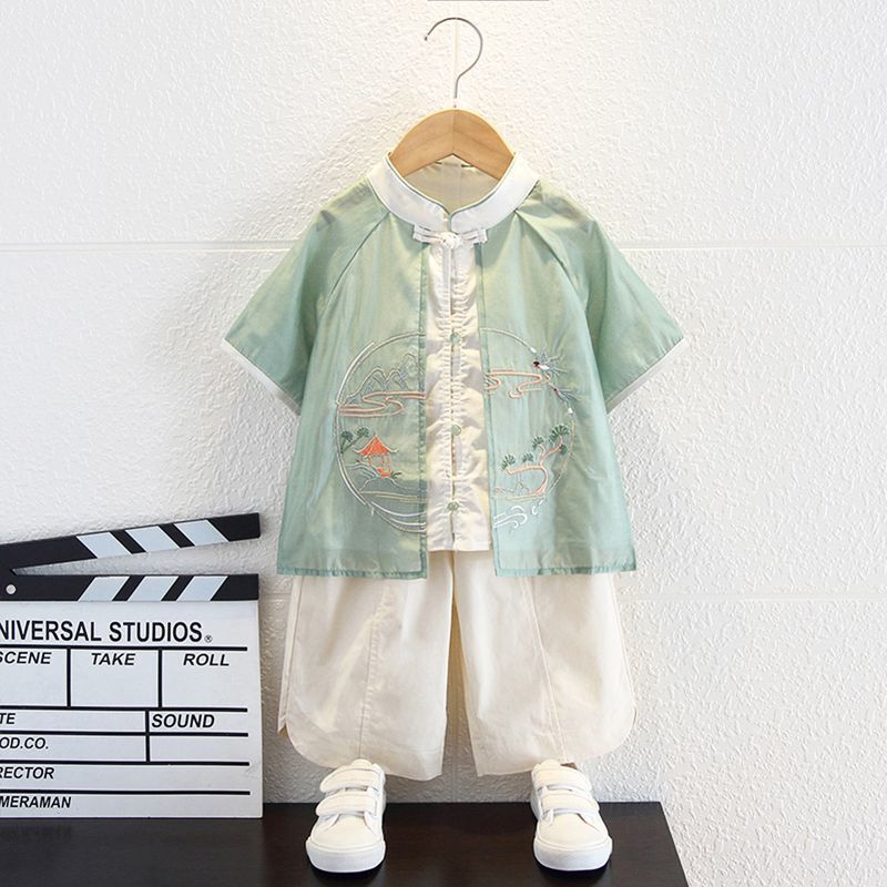 儿童汉服春秋款男童国风古装国学服2025新款男宝宝唐装秋季演出服|undefined