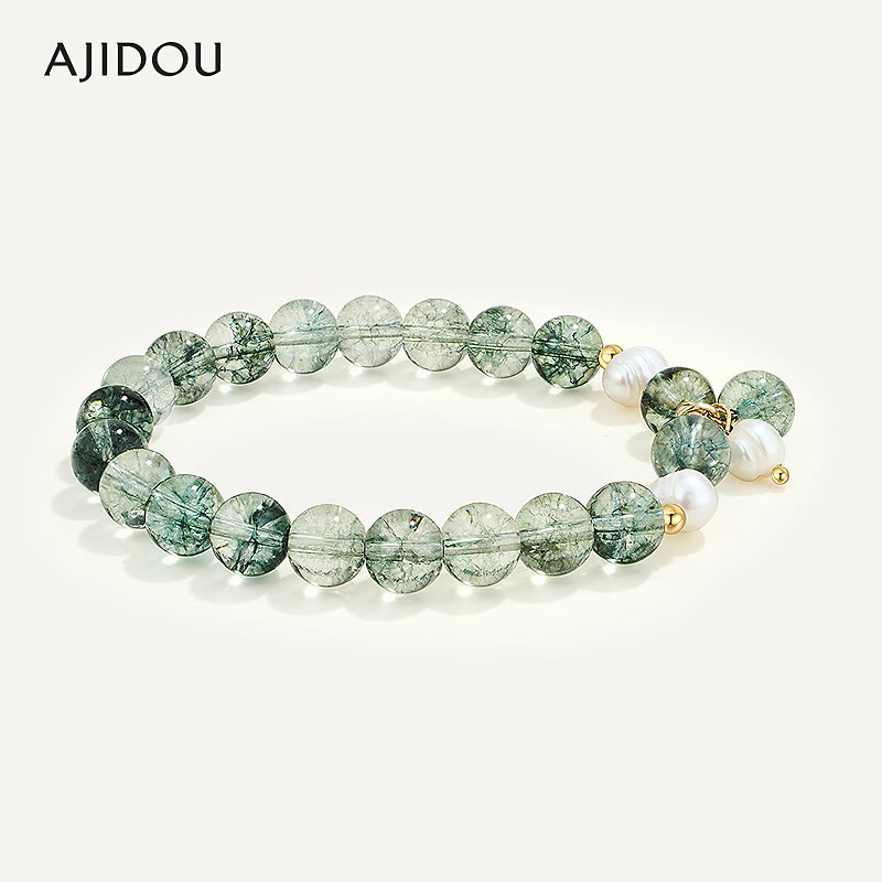 Authentic Ajidou Ajidou Pearl Bracelet Green Crystal Beads Beads to Attract Wealth, Meditation, Stylish, Cool and Authentic in Summer