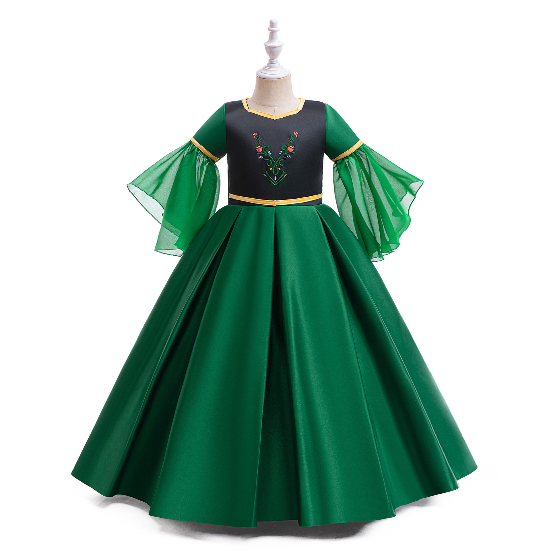 2024 nuevo vestido de nieve de niñas vestido de satén plegado vestido de princesa de niñas vestido infantil image 1