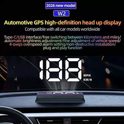 Cross-border W2 universal car Vehicle HUD - w2-white-light-multifunctional-and-adjustable