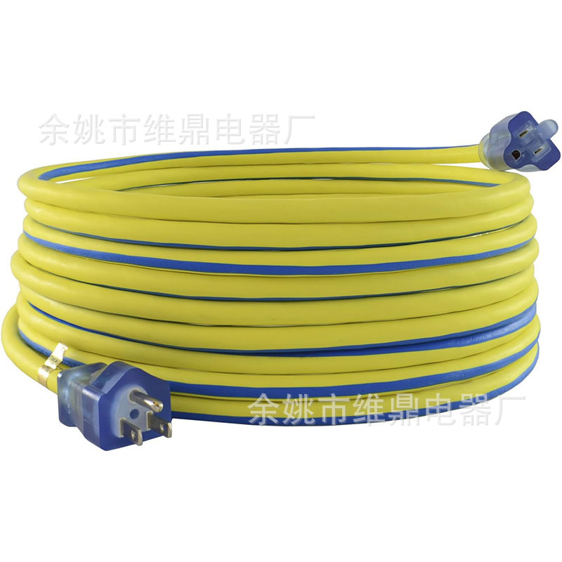 Cable de extensión transparente de tres clavijas 5-15P/15R, conexión macho-hembra, cable de alimentación de extensión, cable de enchufe americano