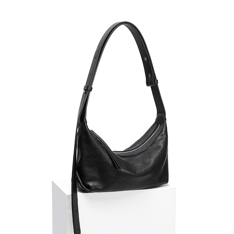 Genuine Leather Women's Underarm Bag 2025 New Retro Crossbody Bag High-Quality Texture Commuter Bag Fashion Versatile Shoulder Bag - Thumbnail 6