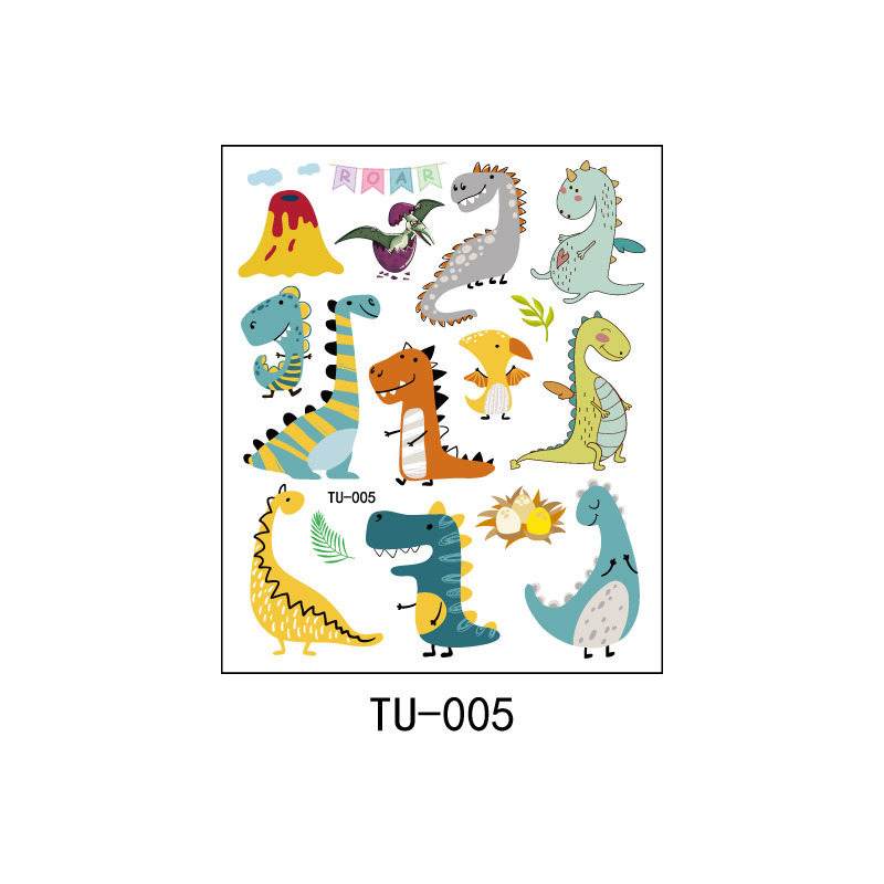 Pegatinas de tatuaje de dinosaurio sudor impermeable niños y niñas lindo Partido de dibujos animados desechables pegatinas de tatuaje temporal